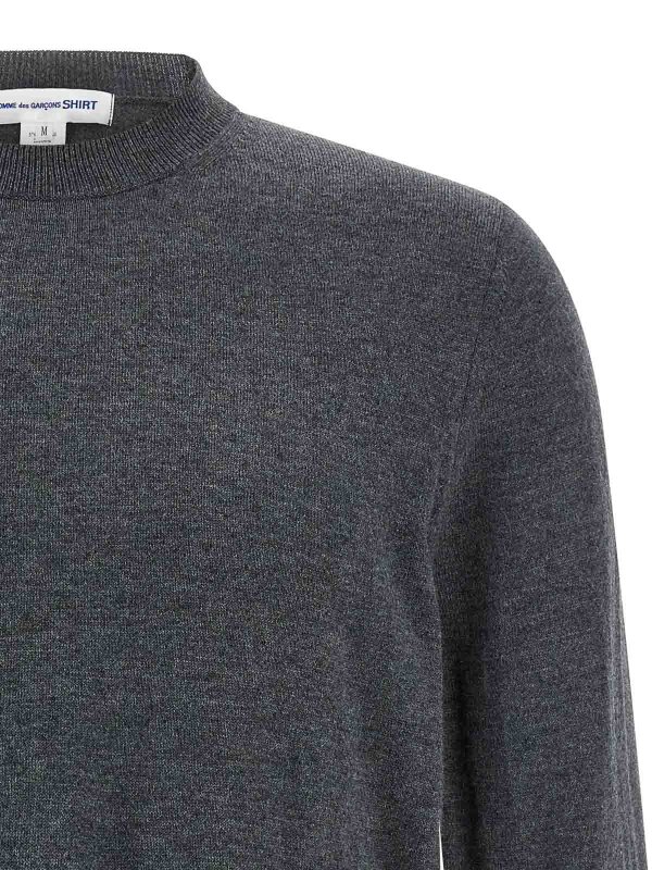 The Best Shops COMME DES GARCONS: Strickpullover mit Rundhalsausschnitt - Rundhalspullover - Grau