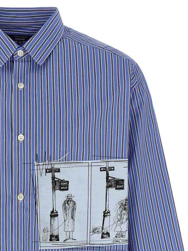 The Best Shops COMME DES GARÇONS HOMMES PLUS: camicie - Camicia a strisce patch