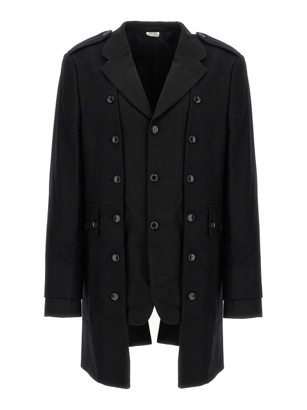 COMME DES GARÇONS HOMMES PLUS: short coats - Double Layer Blazer Coat