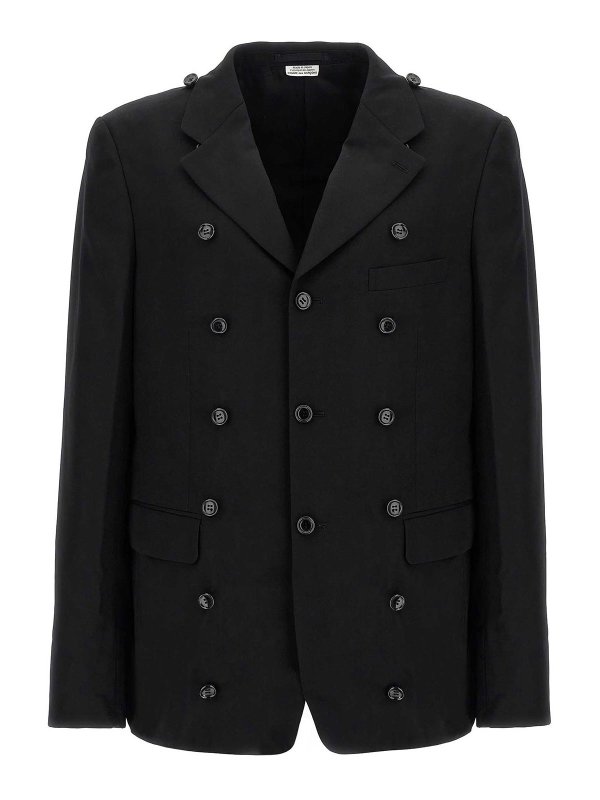 COMME DES GARÇONS HOMMES PLUS: short coats online - Double Layer Blazer Coat