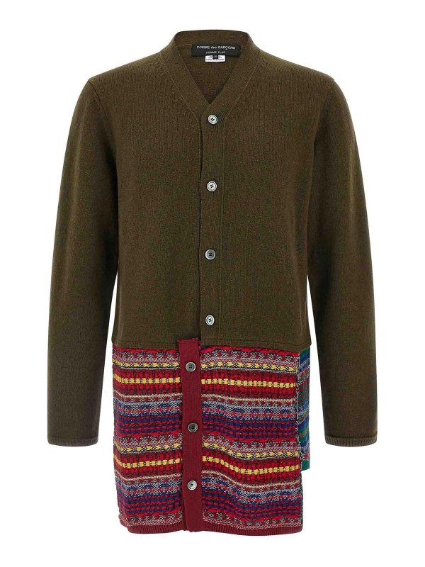 COMME DES GARÇONS HOMMES PLUS: cardigans - Jacquard Insert Cardigan