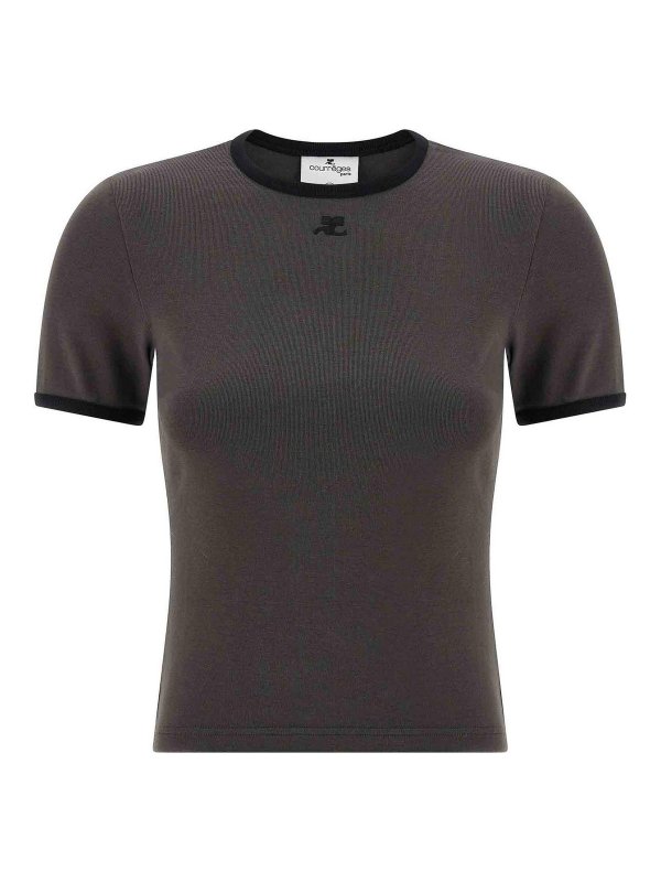 Courreges: Tシャツ - Tシャツ - グレー
