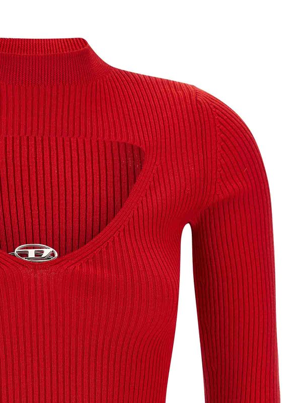 The Best Shops DIESEL: Strickpullover mit Rundhalsausschnitt - Rundhalspullover - Rot
