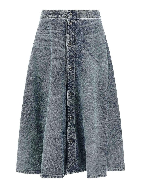 DIESEL: ニーレングススカート＆ミディ丈 - 膝丈/ミディスカート - ライトブルー