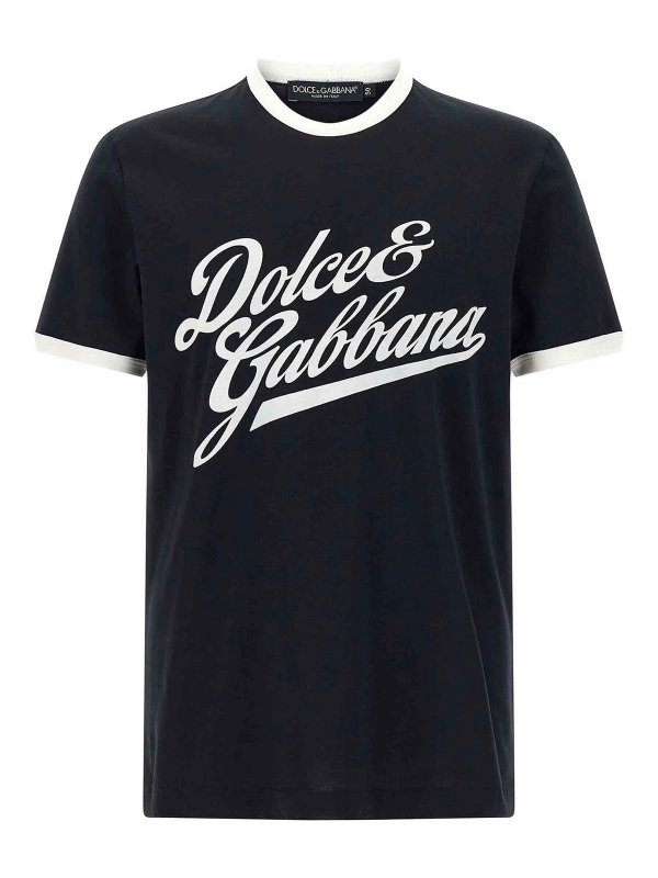DOLCE & GABBANA: t-shirts - Velvet Logo T-Shirt