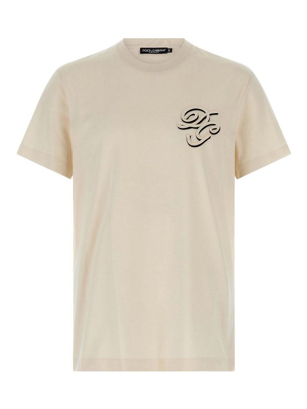 DOLCE & GABBANA: t-shirts - Double Embroidery T-Shirt