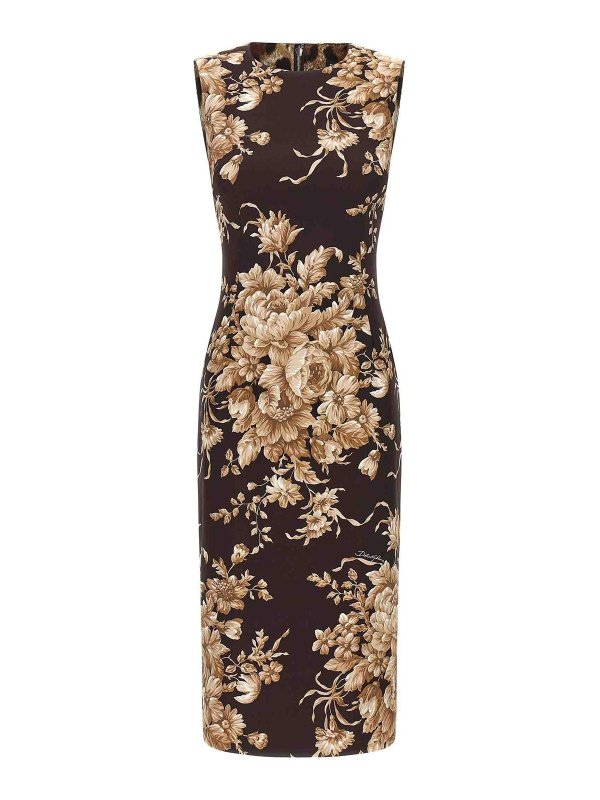 DOLCE & GABBANA: knee length dresses - Rose Print Dress