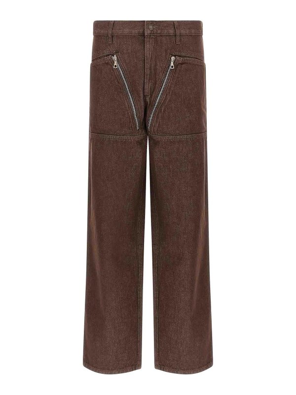 DRIES VAN NOTEN: ブーツカットジーンズ - ブーツカットジーンズ - ブラウン