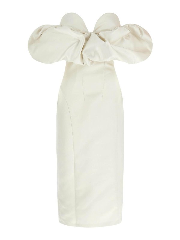 ELISABETTA FRANCHI: Vestidos media pierna - Vestido Midi - Blanco