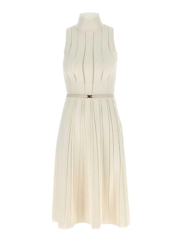 ELISABETTA FRANCHI: Robe longueur genou - Robe Au Genou - Blanc