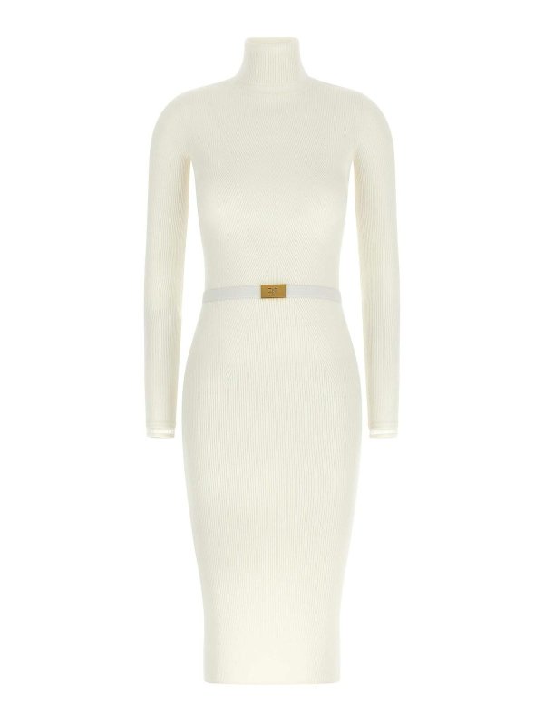 ELISABETTA FRANCHI: Vestidos media pierna - Vestido Midi - Blanco