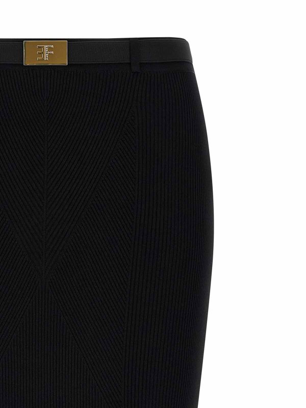 ELISABETTA FRANCHI: Knee length skirts & Midi online - Ribbed Knit Skirt