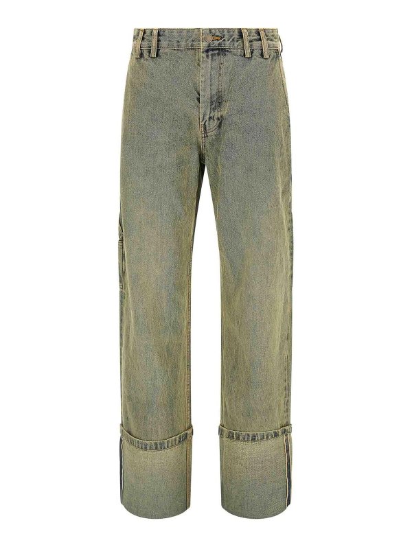 ENTIRE STUDIOS: bootcut jeans - Cuff Surface Wave Jeans