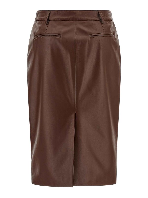 GIUSEPPE DI MORABITO: Knee length skirts & Midi online - Leather Skirt
