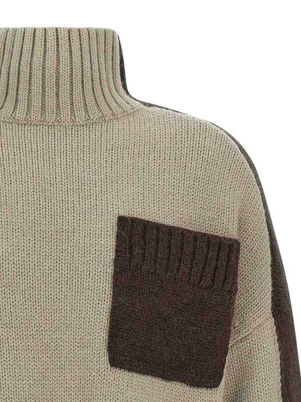 The Best Shops J.W. ANDERSON: cardigans - Two Tone Patch Pocket Sweater