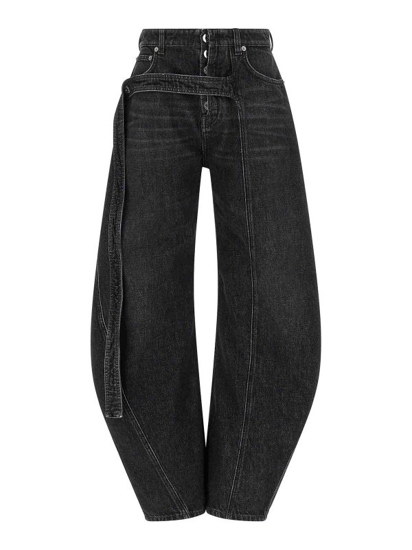 JEAN PAUL GAULTIER: Jeans évasés - Jean Bootcut - Noir