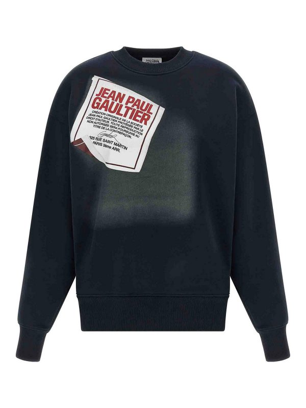 JEAN PAUL GAULTIER: Sweatshirts & Sweaters - The Blue Gaultier Label Sweatshirt