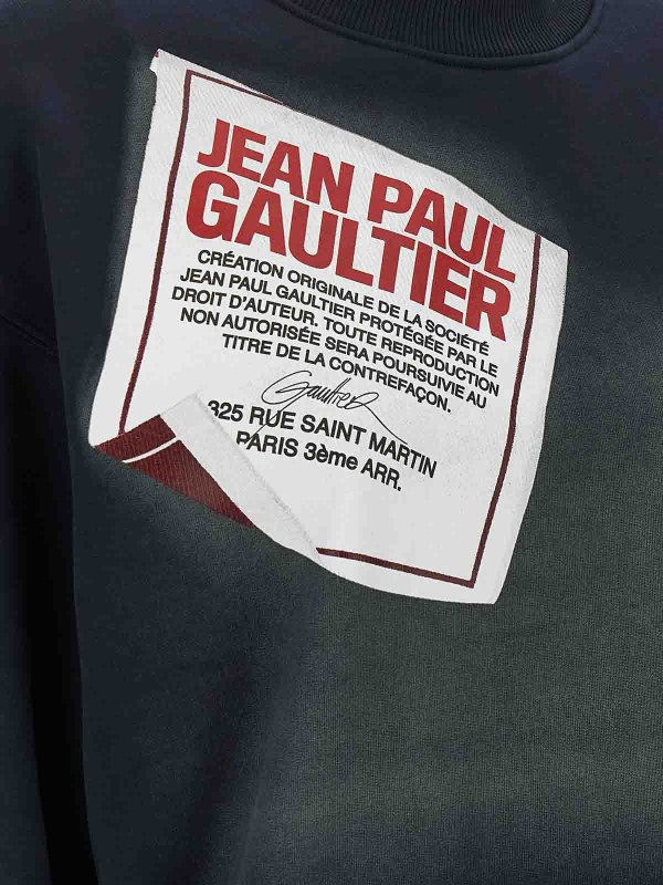 The Blue Gaultier Label Sweatshirt shop online: JEAN PAUL GAULTIER