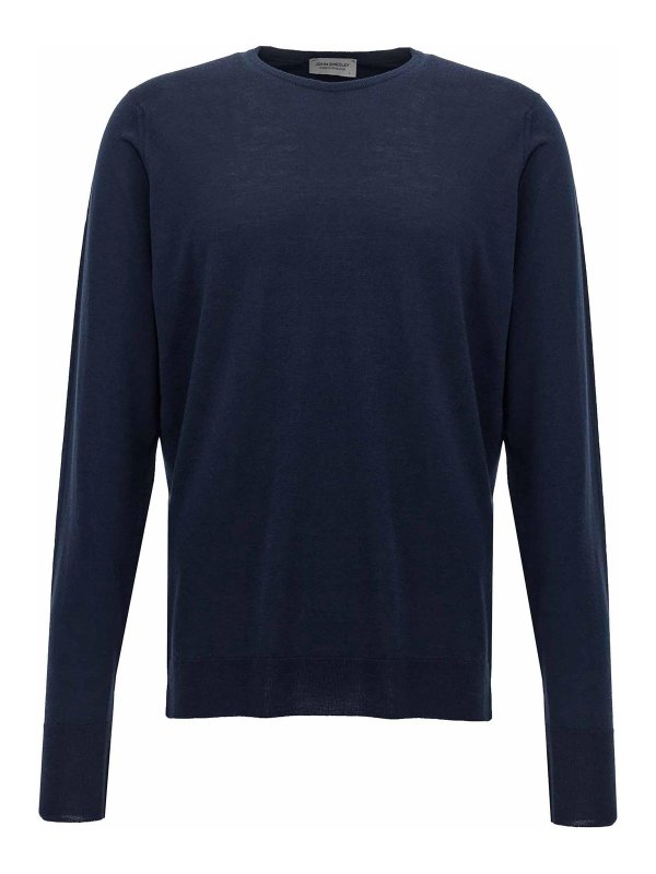 JOHN SMEDLEY: Pull col rond - Pull Col Rond - Bleu
