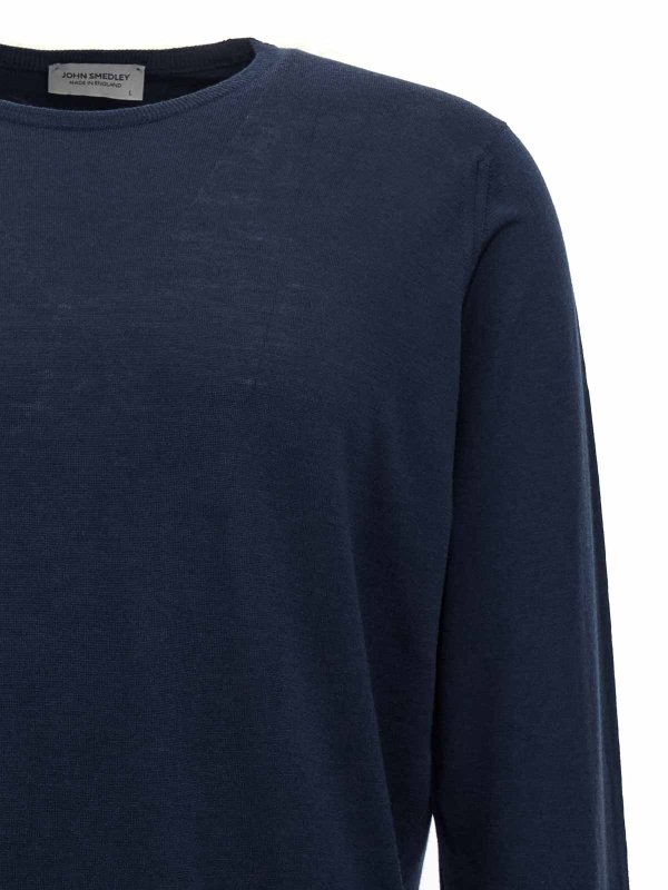 The Best Shops JOHN SMEDLEY: Pull col rond - Pull Col Rond - Bleu