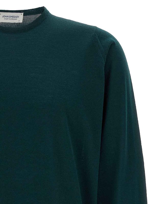 The Best Shops JOHN SMEDLEY: Strickpullover mit Rundhalsausschnitt - Rundhalspullover - Grün
