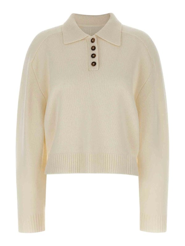 LOULOU STUDIO: Poloshirts - Poloshirt - Weiß