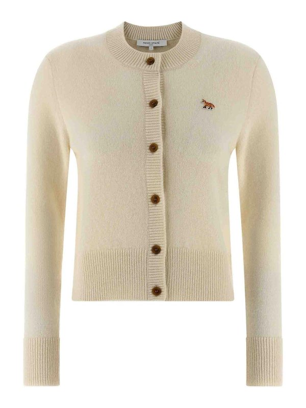 MAISON KITSUNÉ: Cardigans - Cardigan - Weiß