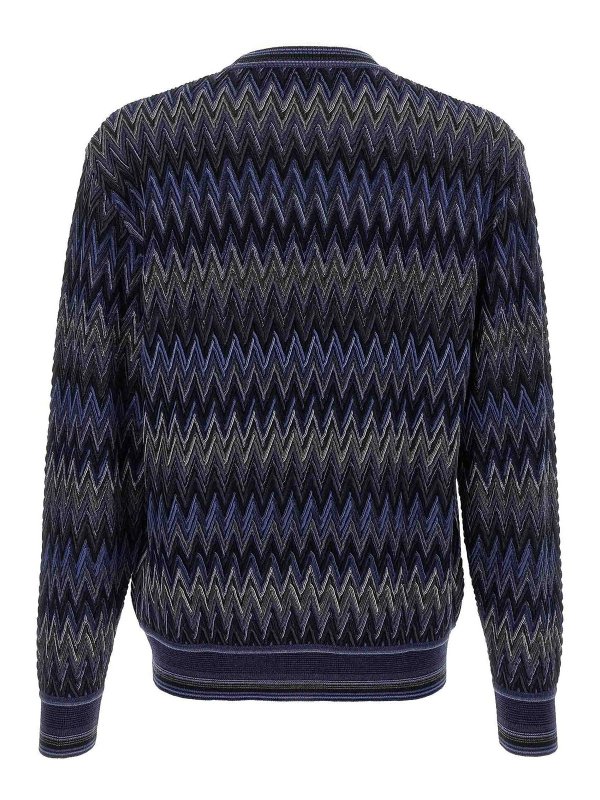 MISSONI: Strickpullover mit Rundhalsausschnitt online - Rundhalspullover - Blau