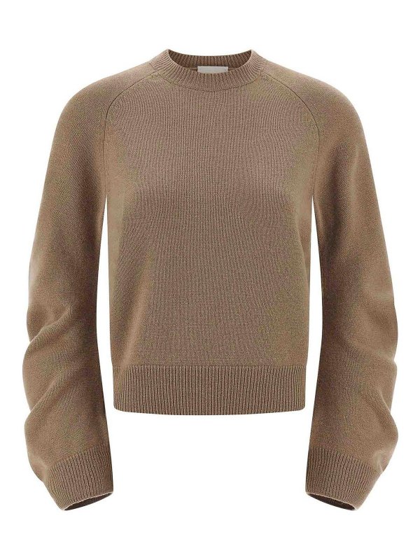 Nude: Strickpullover mit Rundhalsausschnitt - Rundhalspullover - Beige