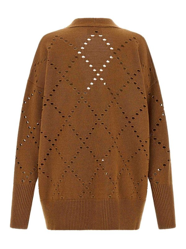 Nude: cardigans online - Argyle Cut-Out Cardigan