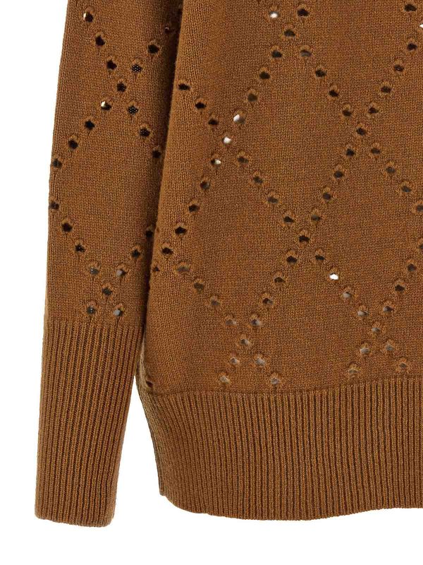 Argyle Cut-Out Cardigan shop online: Nude