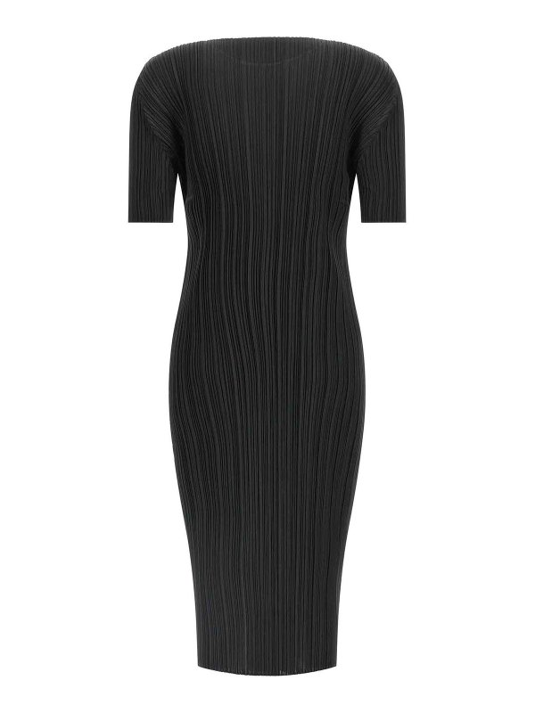 PLEATS PLEASE ISSEY MIYAKE: ニーレングスドレス online - 膝丈ドレス - 黒