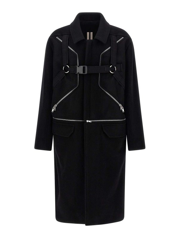 RICK OWENS: short coats - Blixa Jumbo Mac Coat