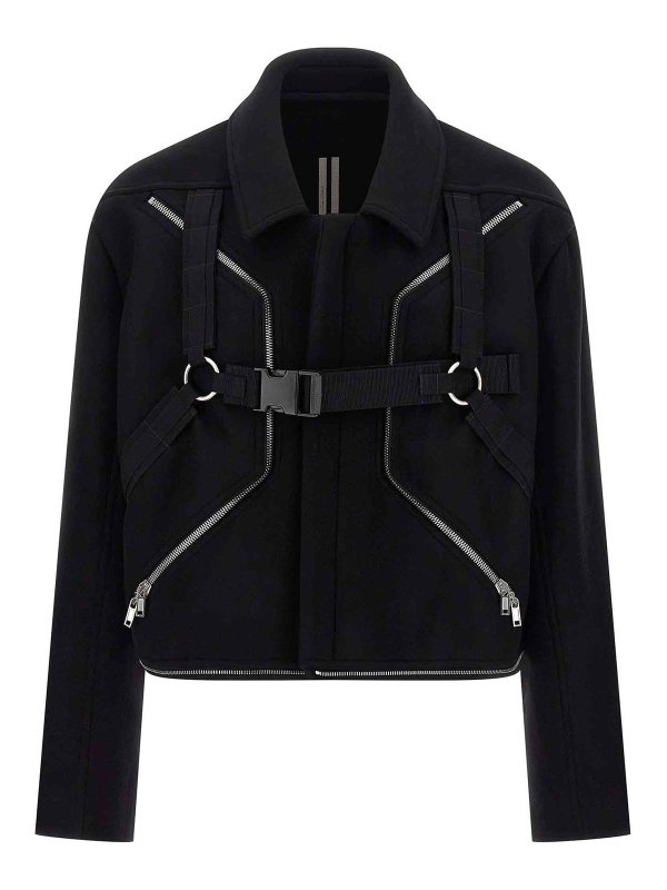 RICK OWENS: short coats online - Blixa Jumbo Mac Coat