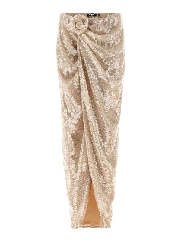 ROTATE Birger Christensen: Faldas media pierna y semilargas - Falda Semilarga - Beis