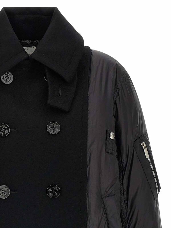 The Best Shops Sacai: casual jackets - Wool Insert Bomber Jacket