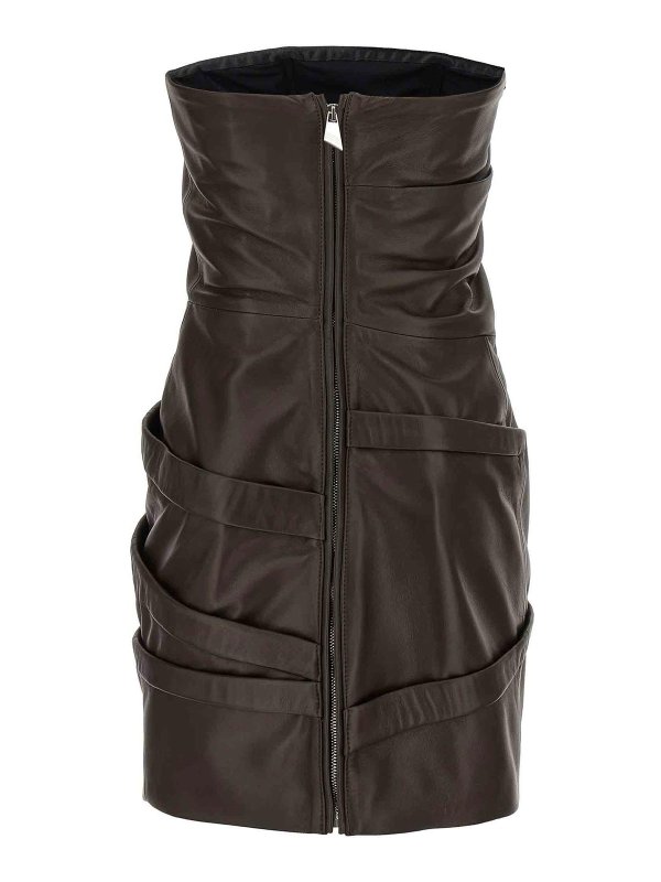 The Attico: ニーレングスドレス online - 膝丈ドレス - ブラウン