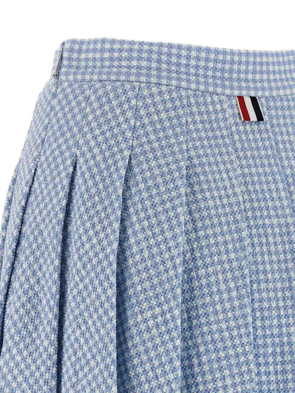 Pleated Tweed Skirt shop online: THOM BROWNE
