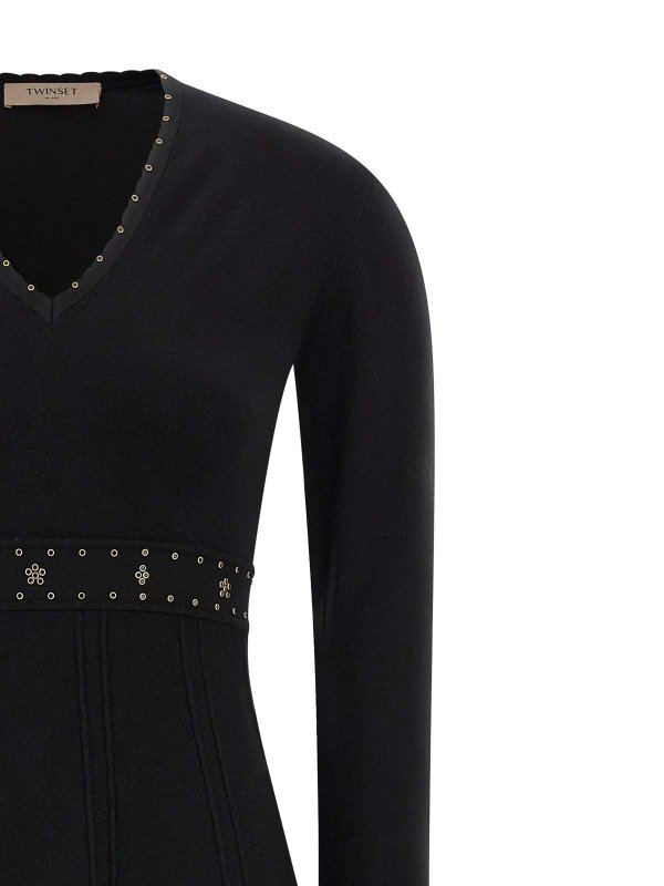 The Best Shops TWINSET: knee length dresses - Rhinestone Studded Dress