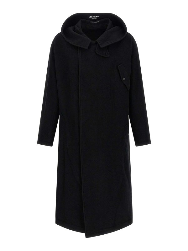 YOHJI YAMAMOTO: short coats - Hooded Coat