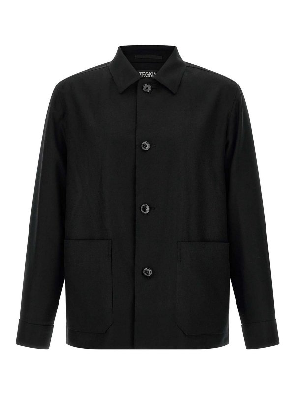 ZEGNA: カジュアルジャケット - カジュアルジャケット - 黒