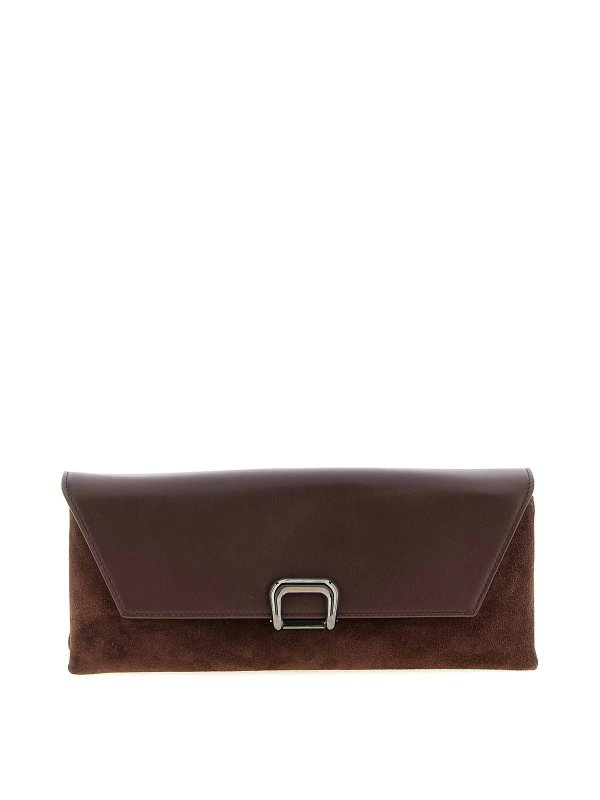 BRUNELLO CUCINELLI: Clutch - Pochette - Rouge Brun