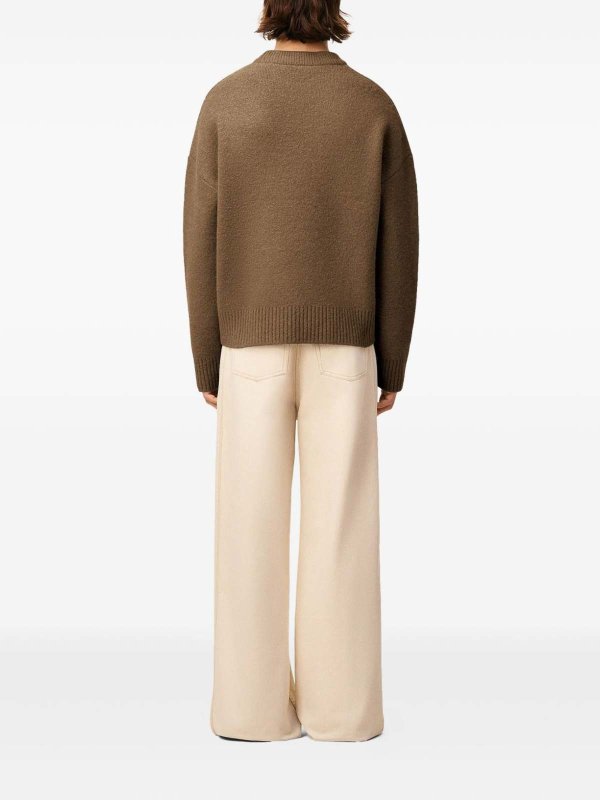 The Best Shops AMI PARIS: Escotes barcos - Suéter Con Escote Barco - Marrón