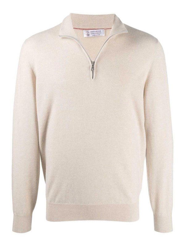 BRUNELLO CUCINELLI: U-Boot-Ausschnitt - U-Boot-Pullover - Beige