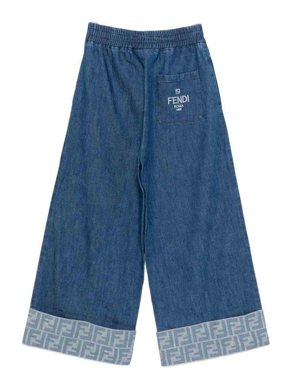 Fendi Jr: bootcut jeans online - Jeans with embroidery
