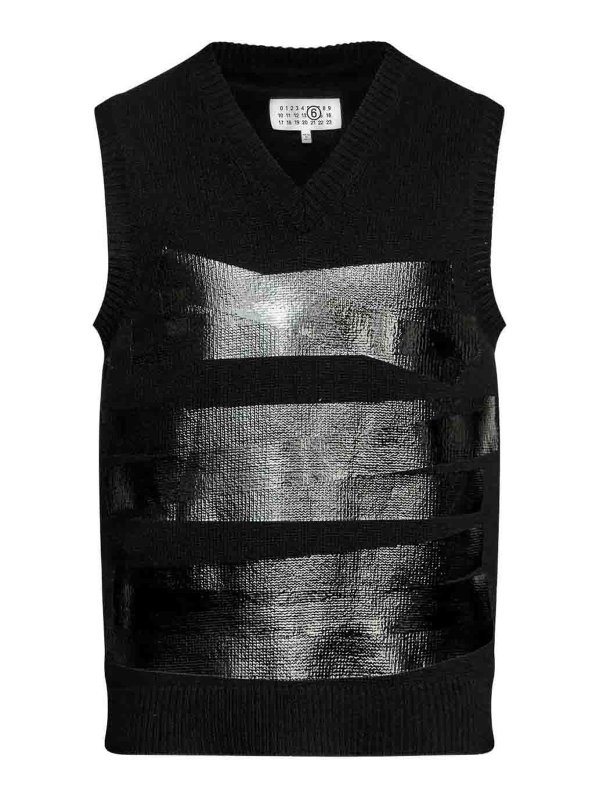 MM6 MAISON MARGIELA: waistcoats & gilets - Wool vest with V -neck