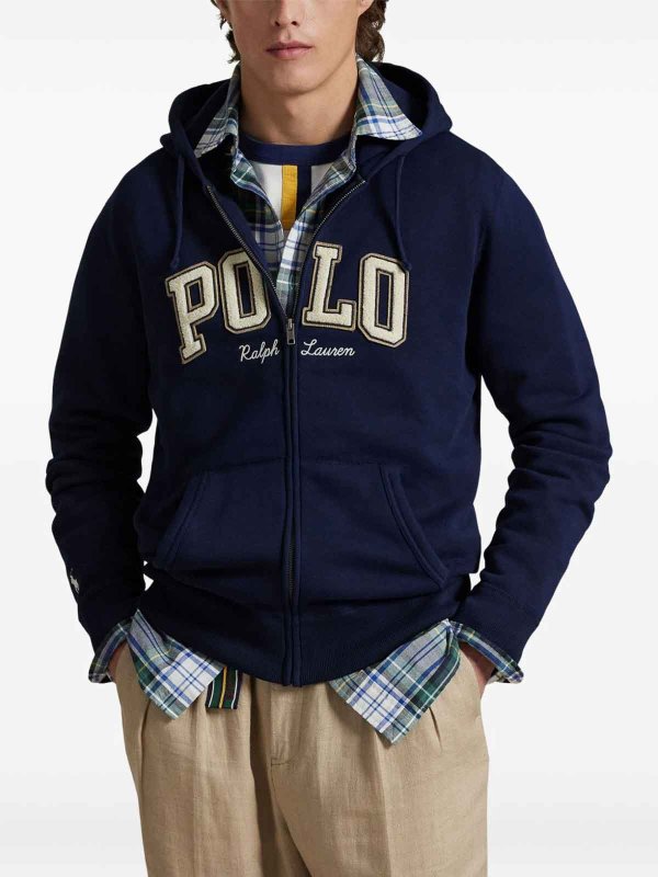 The Best Shops POLO RALPH LAUREN: Sweatshirts & Sweaters - Sweatshirt with embroidered logo and zip