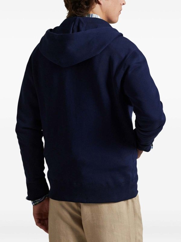 Sweatshirt with embroidered logo and zip shop online: POLO RALPH LAUREN