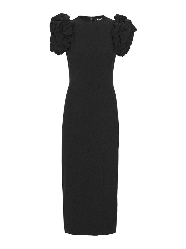 ROTATE Birger Christensen: knee length dresses - Midi dress with balloon sleeves