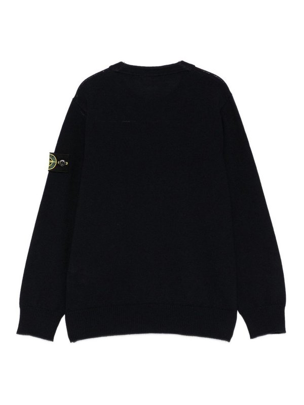 STONE ISLAND: boat necks online - Wool sweater with logo